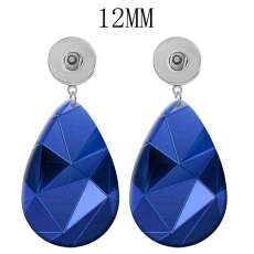 10 styles Colorful pattern  Acrylic Painted Water Drop earrings fit 12MM Snaps button jewelry wholesale