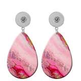 10 styles color  Art patterns  Acrylic Painted Water Drop earrings fit 20MM Snaps button jewelry wholesale