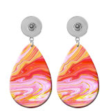 10 styles Pretty pattern  Acrylic Painted Water Drop earrings fit 20MM Snaps button jewelry wholesale