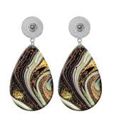 10 styles Pretty pattern Acrylic Painted Water Drop earrings fit 20MM Snaps button jewelry wholesale