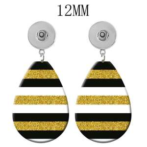 10 styles love love pattern  Acrylic Painted Water Drop earrings fit 12MM Snaps button jewelry wholesale