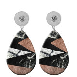 10 styles geometric pattern Acrylic Painted Water Drop earrings fit 20MM Snaps button jewelry wholesale