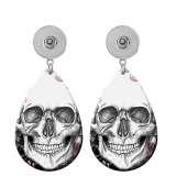 10 styles Halloween skull pumpkin  Acrylic Painted Water Drop earrings fit 20MM Snaps button jewelry wholesale