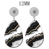 10 styles Pretty pattern  Acrylic Painted Water Drop earrings fit 12MM Snaps button jewelry wholesale