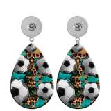 10 styles Sports Volleyball Basketball rugby pattern  Acrylic Painted Water Drop earrings fit 20MM Snaps button jewelry wholesale