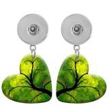 10 styles love tree of life pattern resin pattern  Painted Heart earrings fit 20MM Snaps button jewelry wholesale