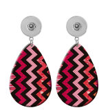 10 styles ship's anchor Wave stripe pattern  Acrylic Painted Water Drop earrings fit 20MM Snaps button jewelry wholesale