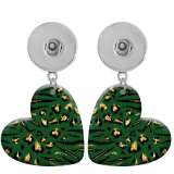 10 styles love resin  Leopard  pattern  Painted Heart earrings fit 20MM Snaps button jewelry wholesale