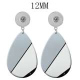 10 styles Geometric pattern  Acrylic Painted Water Drop earrings fit 12MM Snaps button jewelry wholesale