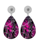 10 styles color Tree stem pattern  Acrylic Painted Water Drop earrings fit 20MM Snaps button jewelry wholesale