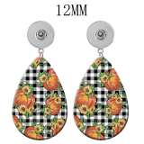 10 styles Flower Clover  Acrylic Painted Water Drop earrings fit 12MM Snaps button jewelry wholesale