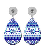 10 styles Evil Eyes pattern  Acrylic Painted Water Drop earrings fit 20MM Snaps button jewelry wholesale