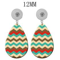 10 styles Pretty pattern  Acrylic Painted Water Drop earrings fit 12MM Snaps button jewelry wholesale