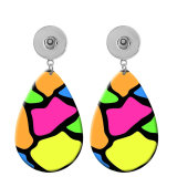 10 styles Dragonfly color pattern  Acrylic Painted Water Drop earrings fit 20MM Snaps button jewelry wholesale