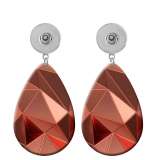 10 styles Geometric pattern  Acrylic Painted Water Drop earrings fit 20MM Snaps button jewelry wholesale