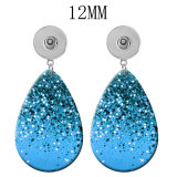 10 styles color  Pretty pattern Acrylic Painted Water Drop earrings fit 12MM Snaps button jewelry wholesale
