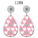 10 styles love Pink  pattern  Acrylic Painted Water Drop earrings fit 12MM Snaps button jewelry wholesale