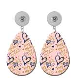 10 styles love bird  Acrylic Painted Water Drop earrings fit 20MM Snaps button jewelry wholesale