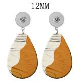 10 styles Pretty pattern  Acrylic Painted Water Drop earrings fit 12MM Snaps button jewelry wholesale