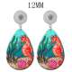 10 styles Seahorse turtle  Acrylic Painted Water Drop earrings fit 12MM Snaps button jewelry wholesale