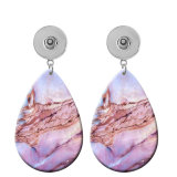 10 styles Pretty pattern  Acrylic Painted Water Drop earrings fit 20MM Snaps button jewelry wholesale