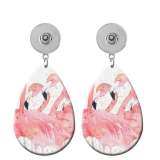 10 styles Flamingo Pink Piglet Elephant Acrylic Painted Water Drop earrings fit 20MM Snaps button jewelry wholesale