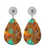 10 styles horse Leopard Pattern  Acrylic Painted Water Drop earrings fit 20MM Snaps button jewelry wholesale