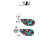 10 styles Cat pattern  Acrylic Painted Water Drop earrings fit 12MM Snaps button jewelry wholesale