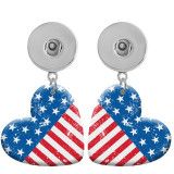 10 styles love resin Valentine's Day Flag  pattern  Painted Heart earrings fit 20MM Snaps button jewelry wholesale