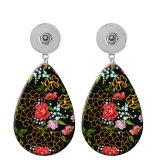 10 styles Butterfly Flower leaf  Acrylic Painted Water Drop earrings fit 20MM Snaps button jewelry wholesale
