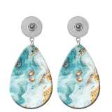 10 styles Gold Marble pattern  Acrylic Painted Water Drop earrings fit 20MM Snaps button jewelry wholesale