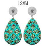10 styles Leopard Pattern  Acrylic Painted Water Drop earrings fit 12MM Snaps button jewelry wholesale