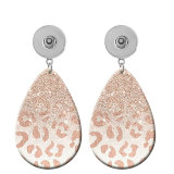 10 styles color Flower pattern  Acrylic Painted Water Drop earrings fit 20MM Snaps button jewelry wholesale