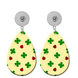 10 styles peacock Butterfly Clover  Acrylic Painted Water Drop earrings fit 20MM Snaps button jewelry wholesale