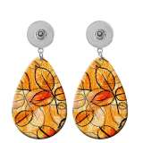 10 styles Butterfly Flower leaf  Acrylic Painted Water Drop earrings fit 20MM Snaps button jewelry wholesale