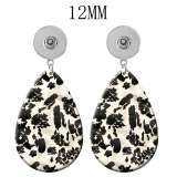 10 styles Sunflower leopard print pattern  Acrylic Painted Water Drop earrings fit 12MM Snaps button jewelry wholesale