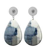 10 styles Pretty patterns  Acrylic Painted Water Drop earrings fit 20MM Snaps button jewelry wholesale