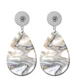 10 styles Pretty pattern  Acrylic Painted Water Drop earrings fit 20MM Snaps button jewelry wholesale