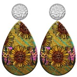 20 styles Flower girl mama pattern Acrylic Painted stainless steel Water drop earrings