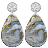 20 styles color Artistic pattern Acrylic Painted stainless steel Water drop earrings