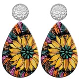 20 styles girl Flower pattern  Acrylic Painted stainless steel Water drop earrings