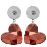 10 styles love resin Geometric pattern  Painted Heart earrings fit 20MM Snaps button jewelry wholesale