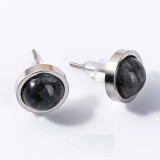 Stainless steel natural stone earrings