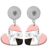 10 styles love resin Pink Geometric pattern Painted Heart earrings fit 20MM Snaps button jewelry wholesale
