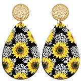 20 styles girl sunflower pattern  Acrylic Painted stainless steel Water drop earrings