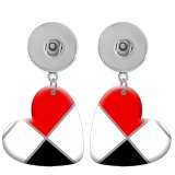 10 styles love resin pattern Painted Heart earrings fit 20MM Snaps button jewelry wholesale