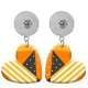 10 styles love resin Orange pattern  Painted Heart earrings fit 20MM Snaps button jewelry wholesale
