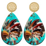 20 styles Leopard  color pattern  Acrylic Painted stainless steel Water drop earrings
