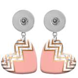 10 styles love resin Pink Geometric pattern  Painted Heart earrings fit 20MM Snaps button jewelry wholesale