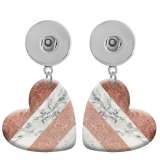 10 styles love resin Pink Geometric pattern  Painted Heart earrings fit 20MM Snaps button jewelry wholesale